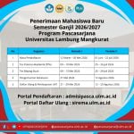 Pengumuman Penerimaan Mahasiswa Baru Semester Ganjil 2026/2027